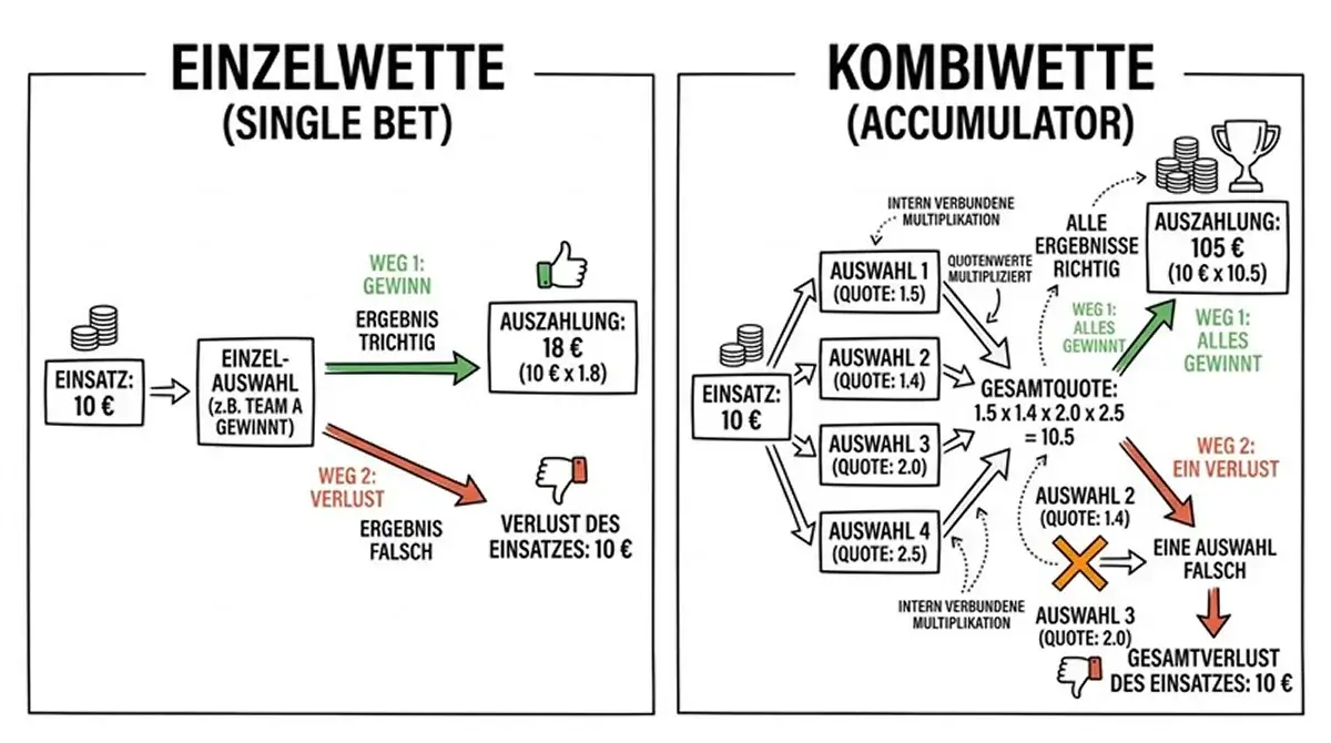Vergleich Einzelwette versus Akkumulatorwette beim Badminton nach Risiko, Quote und Einsatzstrategie