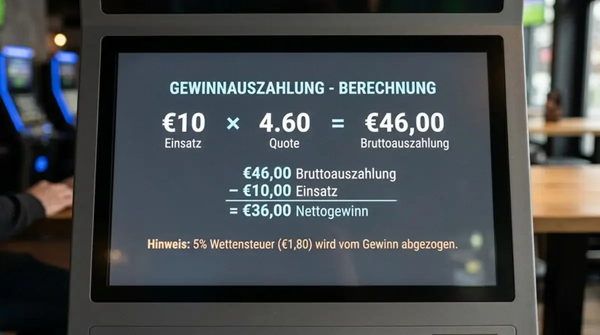 Badminton-Kombiwette Auszahlung berechnen Gesamtquote Multiplikation Einsatz und Nettogewinn