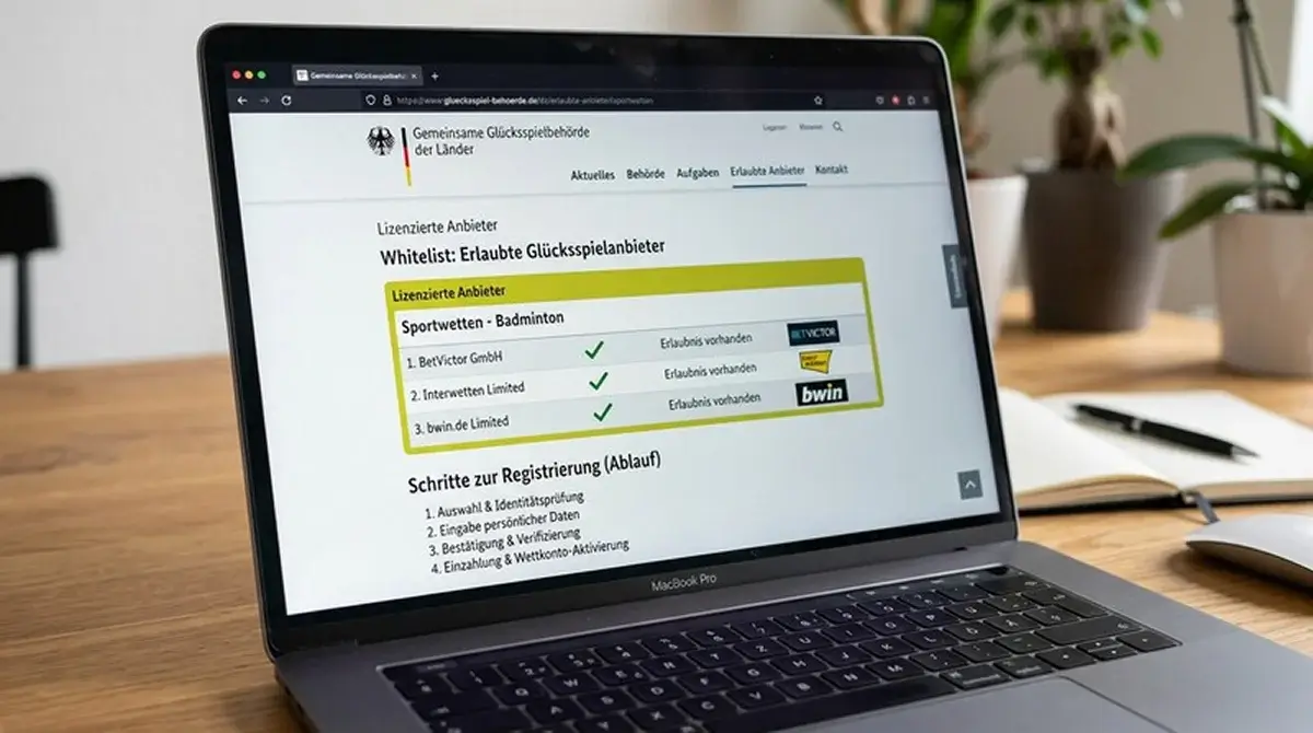GGL-lizenzierter Wettanbieter Registrierung Schritt für Schritt für Badminton-Kombiwetten