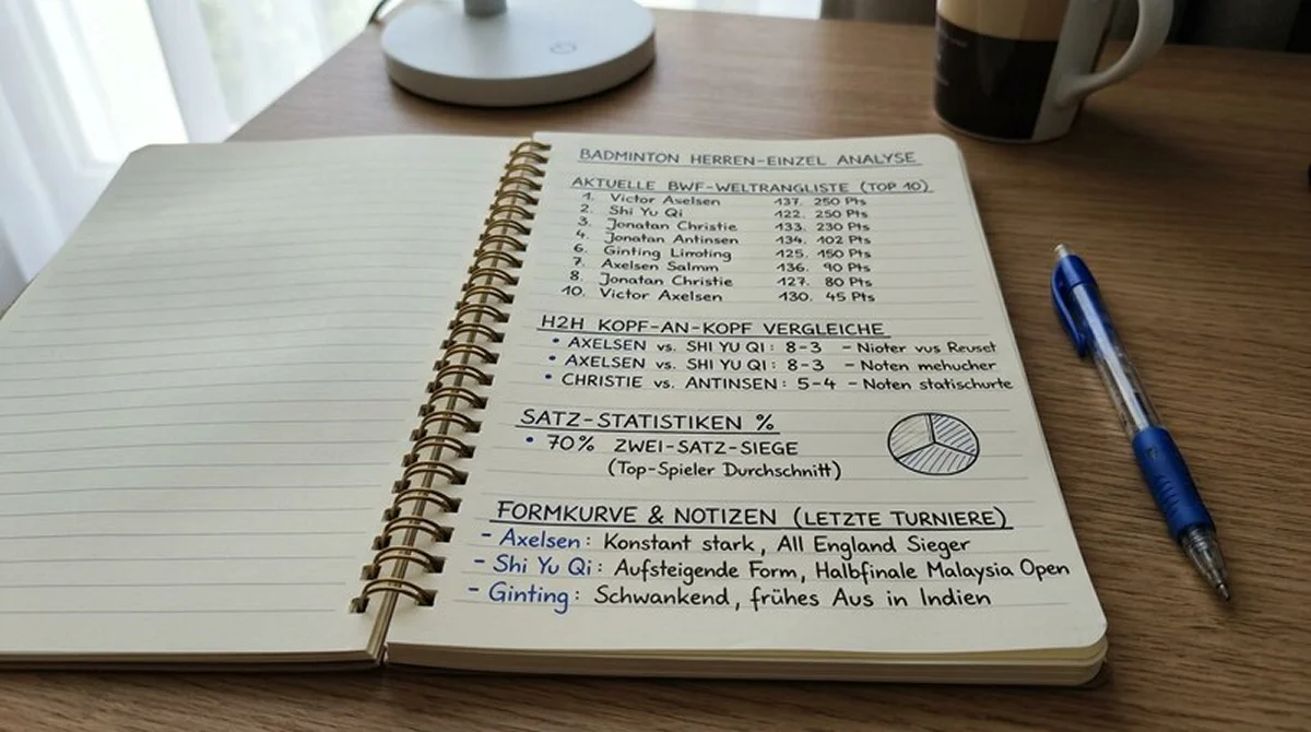 BWF-Ranking und Statistikdaten als Analysegrundlage für Badminton-Herreneinzel-Kombiwetten