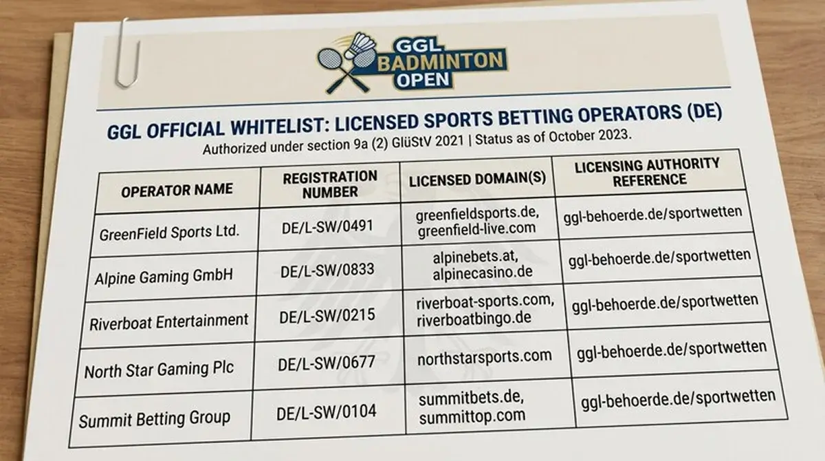 GGL-Whitelist – Übersicht der lizenzierten deutschen Sportwetten-Anbieter für Badminton-Wetter 2026